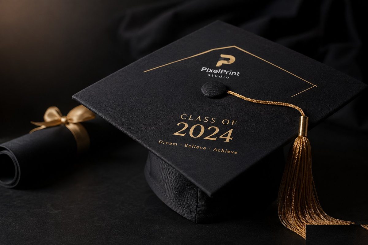 Birretes de graduación personalizados con borla dorada